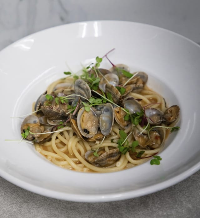 Vongole Marechiara Over Pasta.